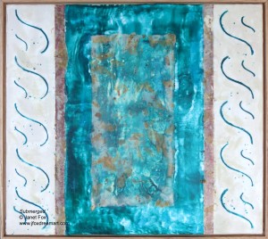 Image of an encaustic painting by Janet Fox titled "Submerged."