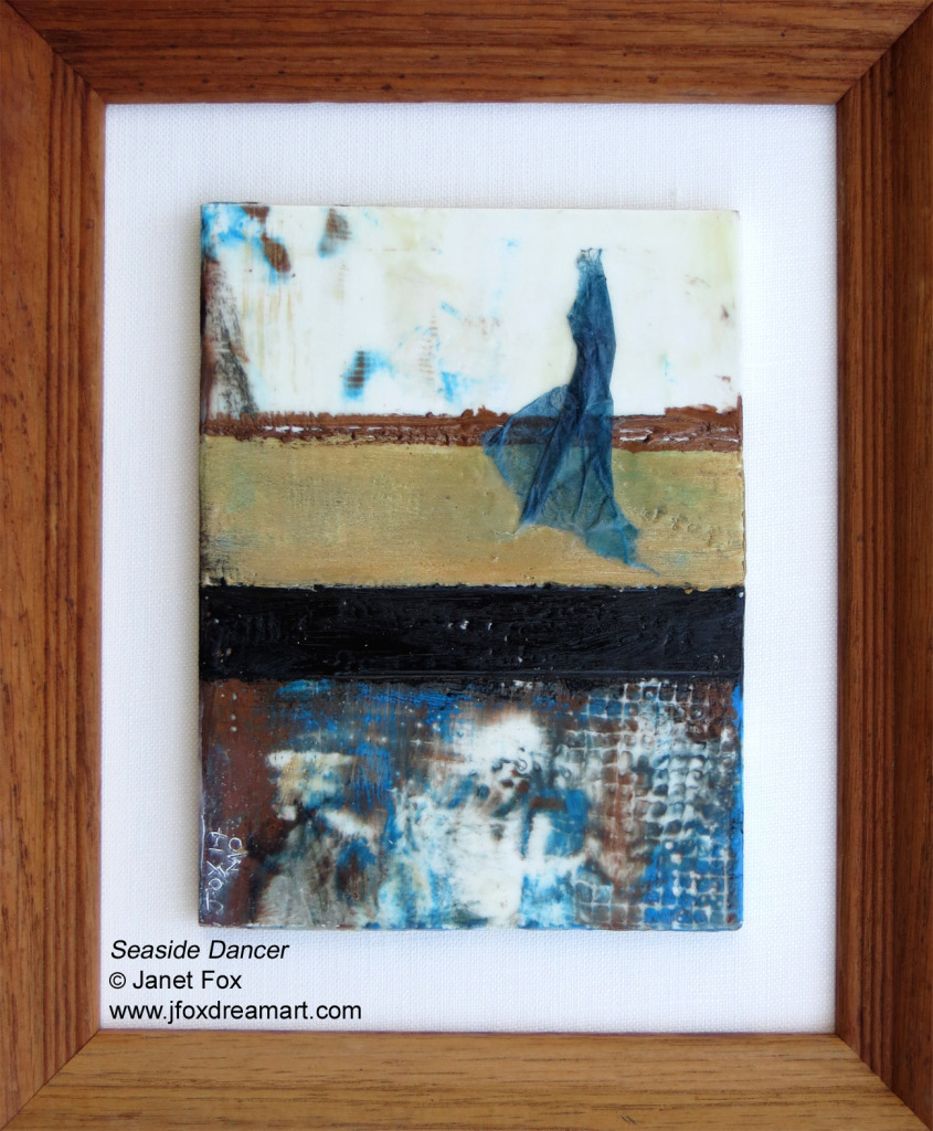 Image of an encaustic painting by Janet Fox titled "Seaside Dancer."