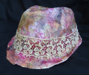 "Hatless Fedora," an encaustic fedora artwork by Janet Fox