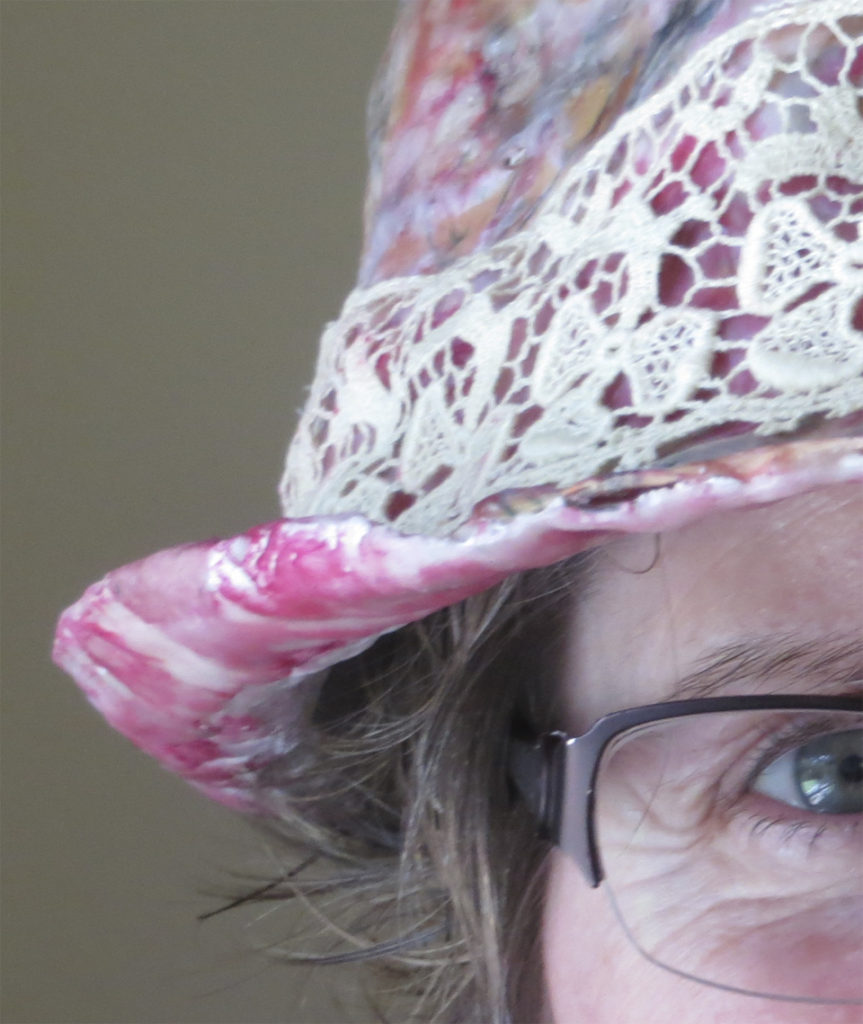 "Hatless Fedora," an encaustic fedora artwork by Janet Fox