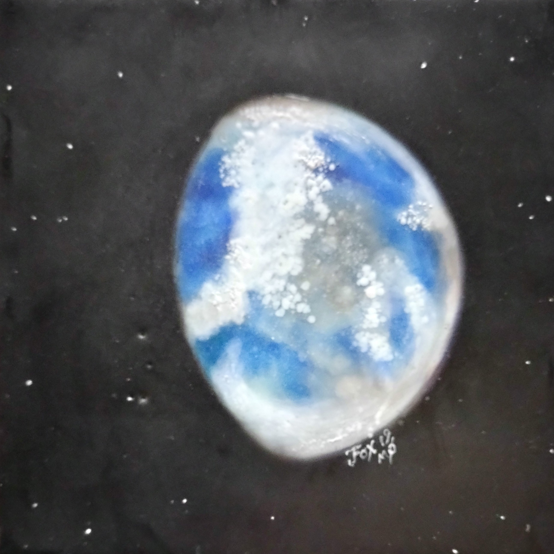 Janet Fox Earth View No 5 encaustic-mixed media painting